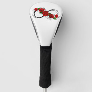 Unendlichkeitssymbol mit roten Rosen Golf Headcover