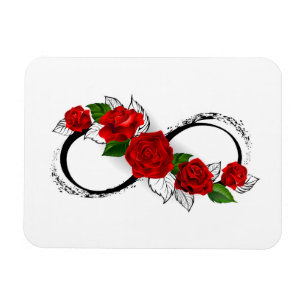 Unendlichkeitssymbol mit roten Rosen Magnet