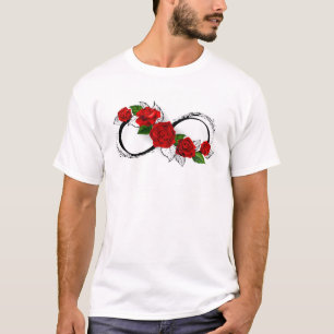 Unendlichkeitssymbol mit roten Rosen T-Shirt