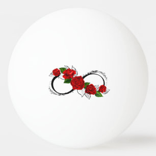 Unendlichkeitssymbol mit roten Rosen Tischtennisball