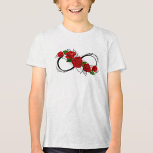 Unendlichkeitssymbol mit roten Rosen Tri-Blend Shirt