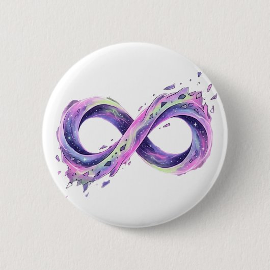 Unendlichkeitssymbol Neurodiversität Autismus ADHS Button (Vorderseite)