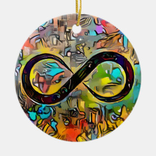 Unendlichkeitssymbol    Sensibilisierung für Autis Keramik Ornament