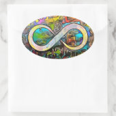 Unendlichkeitssymbol | Sensibilisierung für Autism Ovaler Aufkleber (Tasche)