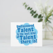 Unentdecktes Talent Postkarte (Stehend Vorderseite)