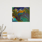 Unentschlossene 2 Psychedelic Abstrakt Art Print Poster (Küche)