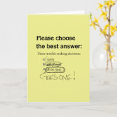 Unentschlossene Multiple-Choice-Fragen Karte (Gelbe Blume)