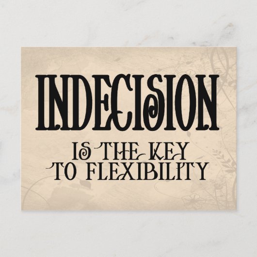 Unentschlossenheit Postkarte (Vorderseite)
