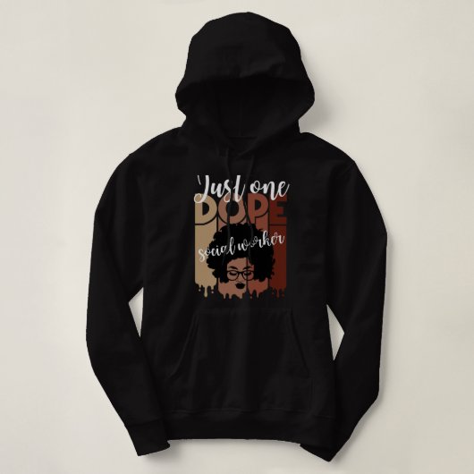 Unentschuldbar dope Black Social Worker Afro Afro Hoodie (Design vorne)