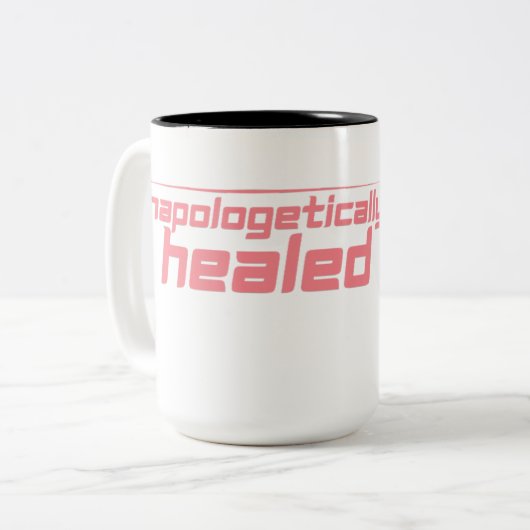 Unentschuldbar heilte Kaffee-Tasse Zweifarbige Tasse (Vorderseite Links)