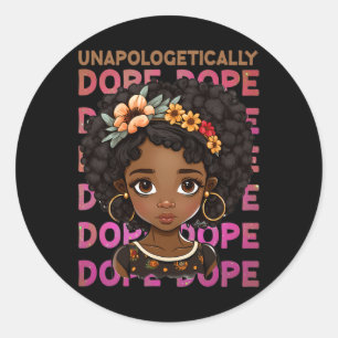Unentschuldbar Niedliches Girl Black History Mont Runder Aufkleber