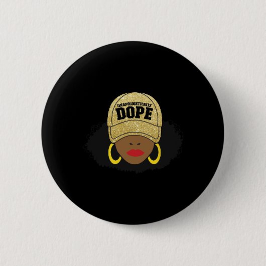 Unentschuldbar schwarze Afro schwarze Frau Button (Vorderseite)