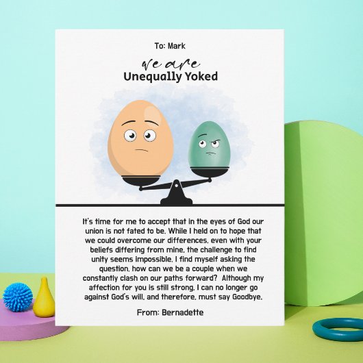 Unequal Yoke Relationship Card Ankündigung