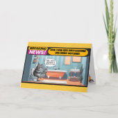 Unerfreuliche Katze, die auf der Toilette sitzt, e Karte (Vorderseite)