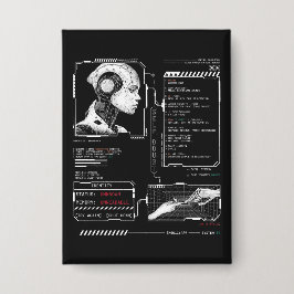 Unerkannt - Techno-Brutalist Streetwear Design Button