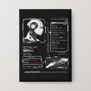 Unerkannt - Techno-Brutalist Streetwear Design Button
