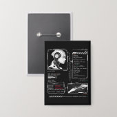 Unerkannt - Techno-Brutalist Streetwear Design Button (Vorderseite/Rückseite)