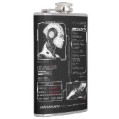 Unerkannt - Techno-Brutalist Streetwear Design Flachmann (Rechts)