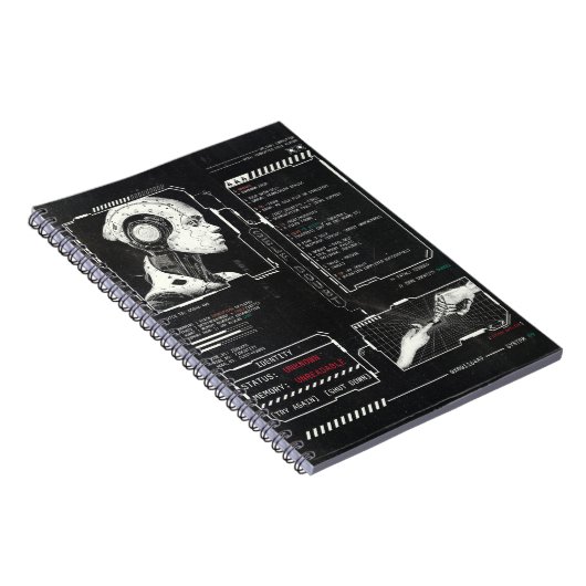 Unerkannt - Techno-Brutalist Streetwear Design Notizblock (Rechte Seite)