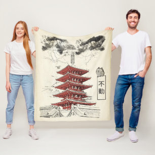 Unerschütterlich - Traditionelles japanisches Stre Fleecedecke