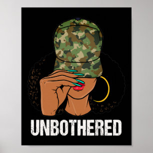 Unerschütterliche schwarze Frau Locs Camo Melanin Poster