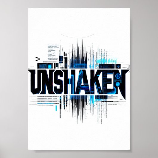 UNERSCHÜTTERLICHES Cyberpunk-Typografie-Poster Poster (Vorne)