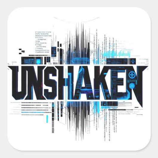 UNERSCHÜTTERT Cyberpunk Aufkleber (Vorderseite)