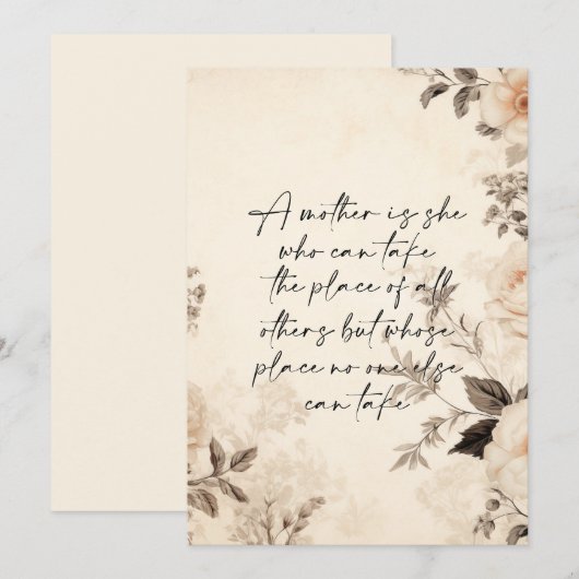 unersetzliche Mutter Feiertagskarte (Vorne/Hinten)