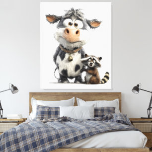 Unerwartete Besties" Tierfreunde Kunst Leinwanddruck