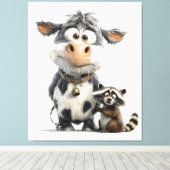 Unerwartete Besties" Tierfreunde Kunst Leinwanddruck (Insitu (Holzboden))