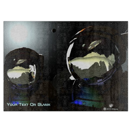 Unerwartete Besucher UFO Schneidebrett (Vorderseite)