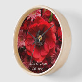 Unerwartete Rote Flora Personalisiert Uhr (Winkel)