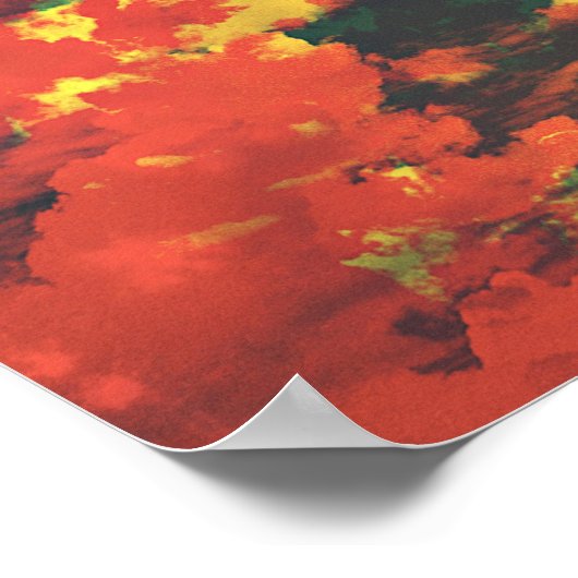 Unerwartete Wolken in rot-gelben grünen Farben Poster (Ecke)