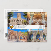 UNESCO - Antoni Gaud, Krypt bei Colonia G ￼ ell Postkarte (Vorne/Hinten)