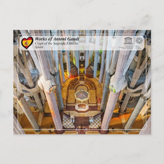 UNESCO - Antoni Gaudí - Sagrada Família - Krypt Postkarte (Vorderseite)