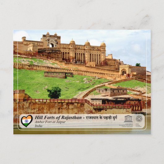 UNESCO - Berghütte von Rajasthan - Amber Fort Postkarte (Vorderseite)