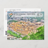 UNESCO - Berghütte von Rajasthan - Amber Fort Postkarte (Vorne/Hinten)
