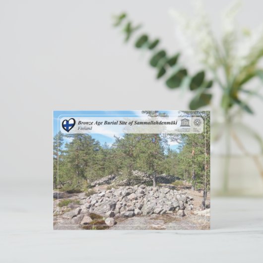 UNESCO - Burgstätte Sammallahdenmäk in der Bronzez Postkarte (Stehend Vorderseite)
