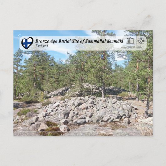 UNESCO - Burgstätte Sammallahdenmäk in der Bronzez Postkarte (Vorderseite)