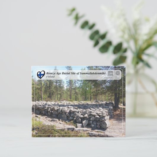 UNESCO - Burgstätte Sammallahdenmäk in der Bronzez Postkarte (Stehend Vorderseite)
