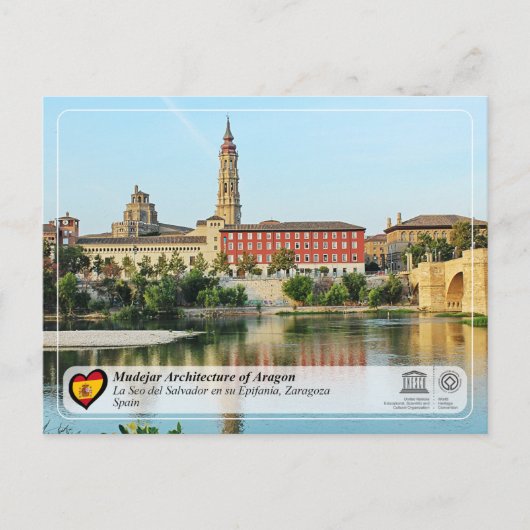 UNESCO Catedral del Salvador de Zaragoza (La Seo) Postkarte (Vorderseite)