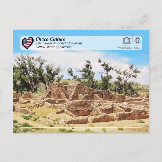 UNESCO - Chaco - Aztec Ruins National Monument Pos Postkarte (Vorderseite)