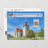 UNESCO-Dorf Saschiz-Keisd (Briefmarke Edition) Postkarte (Vorne/Hinten)
