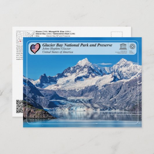 UNESCO - Glacier Bay NP - Johns Hopkins Glacier Postkarte (Vorne/Hinten)