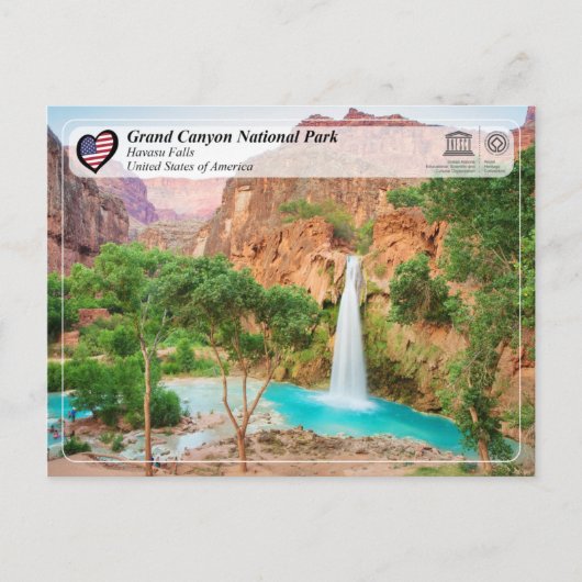 UNESCO - Grand Canyon National Park - Havasu Falls Postkarte (Vorderseite)
