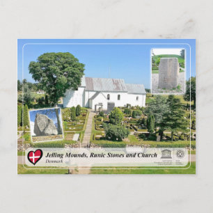 UNESCO - Jelling Mounds, Running Stones und Church Postkarte