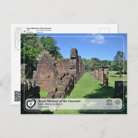 UNESCO - Jesuitenmissionen der Garantien Postkarte (Vorne/Hinten)