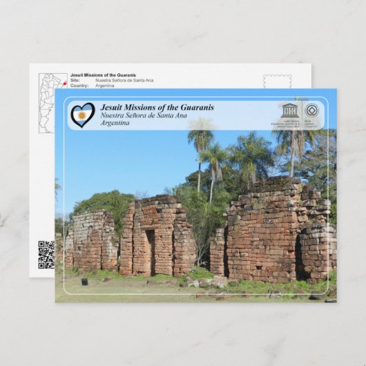 UNESCO - Jesuitenmissionen der Garantien Postkarte (Vorne/Hinten)