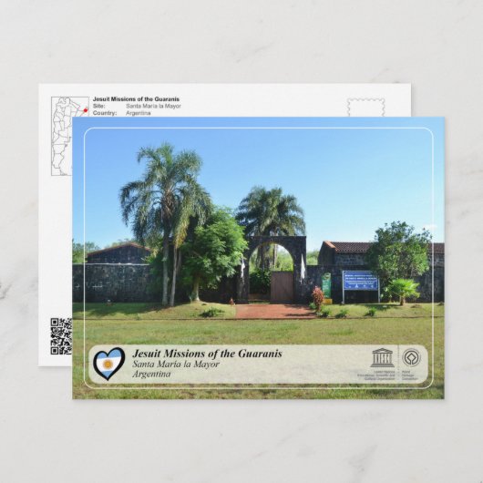 UNESCO - Jesuitenmissionen der Garantien Postkarte (Vorne/Hinten)