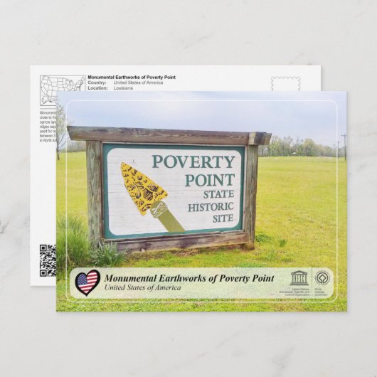 UNESCO - Monumental Earthworks of Poverty Point Postkarte (Vorne/Hinten)